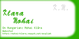 klara mohai business card